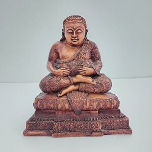Buddha statue composite reddish‎ brown
